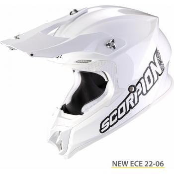 Casco de motocross SCORPION VX-16 EVO Air Solid Blanco
