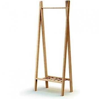 Perchero Armario Colgador en Forma de Casita Atmosphera Decoración Infantil Habitacion para Niños y Niñas Casita, Madera Haya Cruda, Dimensiones 50 x 30 x 130 cm