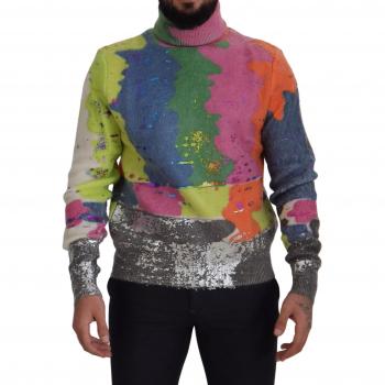 Dolce & Gabbana Multicolor Turtleneck Pullover Mohair Sweater - IT50 | L
