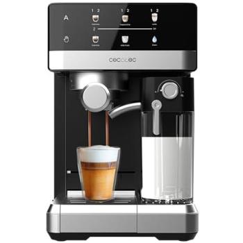 Cafetera Semiautomática Cecotec Power Espresso 20 Touch & Cream 1350W, 20 Bares, Pantalla Táctil, Depósito de Leche 1.8L y Espumador