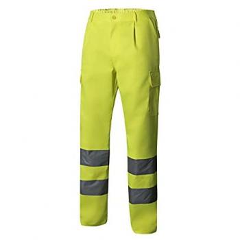 Pantalón Multibolsillos de Alta Visibilidad Color Amarillo Flúor Talla XXL Serie 303006