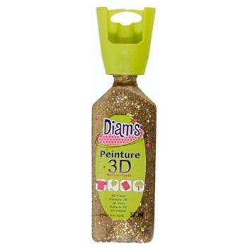 Pintura 3D Pailletada Dorada 37 ml - Efecto Brillante