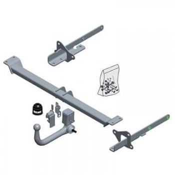 Enganche de remolque desmontable Brink 677100 con sistema de liberación rápida, capacidad de carga máxima de 2000 kg, compatible con vehículos específicos, incluye kit de instalación y cumple con normativas europeas
