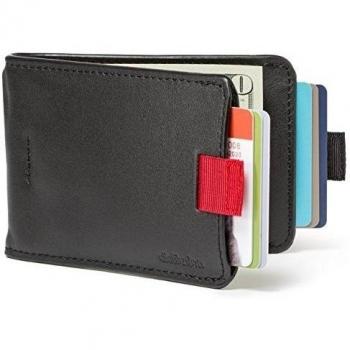 Distil Union - Wally Bifold - Cartera fina para hombre - Billetera con departamento para tarjetas - Cuero - Negro ninja