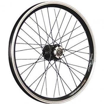 Rueda Delantera de Bicicleta 20 Pulgadas GrÃ¼nert Doble Pared Disco Negro 6 Agujeros