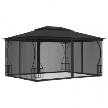vidaXL Gazebo with Nets 300x400x265 cm Anthracite
