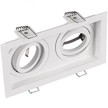 Faretto de Empotrar Rectangular Doble Orientable Kenai 2xGU10 Blanco 17,2 cm