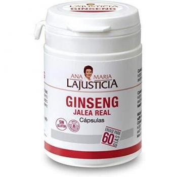 Ana Maria Lajusticia - Ginseng con jalea real – 60 cápsulas. Reduce el cansancio y la fatiga, refuerza el sistema inmunitario. Envase para 60 días de tratamiento.