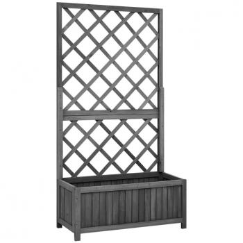 vidaXL Garden Trellis Planter Black 70x30x135 cm Solid Firwood