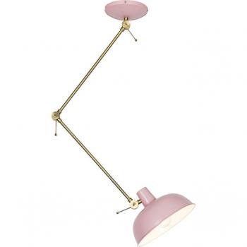 Lámpara de techo retro rosa con bronce Milou