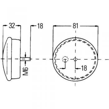 Luz de Posición Hella 2PF 997 045-011 - Halógena - 12V/24V - Montaje Exterior - Color Cristalino