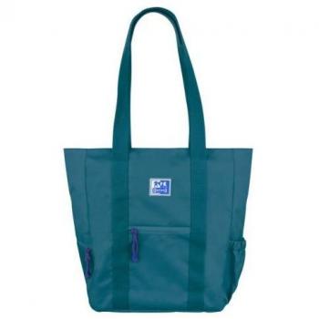 Oxford B-Trendy Tote Bag Aguamarina Poliéster Mujer Bolso de Hombro con Bandolera Ajustable y Extraíble, Bolsillo Acolchado para PC, Organizadores con L