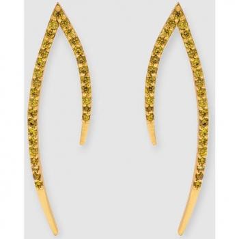 Pendientes Marrakech Fez con palmera dorada y pedrería verde