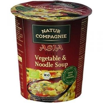 Natur Compagnie Bio Pasta Asiática con Verduras en Vaso - 55 gramos [Paquete de 4]