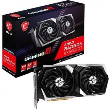 MSI RADEON RX 6600 XT GAMING X 8G Graphics Card '8GB GDDR6, Core Count 2048, Boost Clock 2607MHz, RGB Mystic Light, 3x DisplayPort, HDMI, Dual Fan Cooling System, PCI-E Gen4 x8, AMD