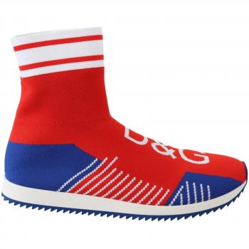 Dolce & Gabbana Blue Red Sorrento Logo Sneakers Socks Shoes - EU40.5/US7.5