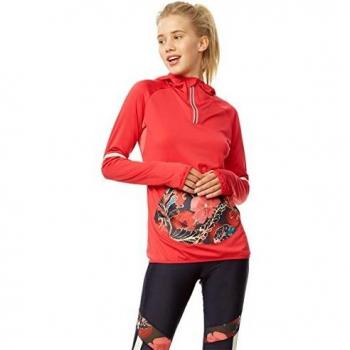 Desigual Half Zipper Scarlet 3037 Tops de Manga Larga, Mujer, Rojo