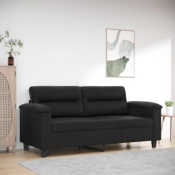 Sofá de 2 plazas negro de 140 cm en cuero sintético Vidaxl
