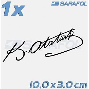 Mustafa Kemal Atatürk Firma 10 x 3,0 cm Auto Car Pegatinas