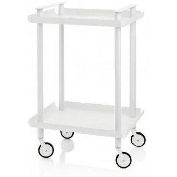 DON HIERRO - Carrito auxiliar LEKY, armazón blanco, 2 estantes. Multifuncional, práctico y decorativo.