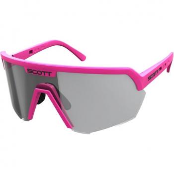 Gafas de sol de ciclismo Scott Sport Shield LS con lente fotocromática gris sensible a la luz fucsia
