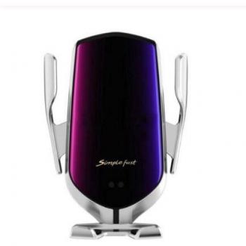 Cargador inalámbrico para coche R1 de sujeción automática 10W con inducción infrarroja Qi para iPhone Xs, Huawei y LG