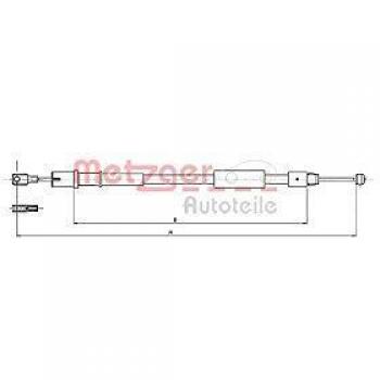 Cable de freno de mano Metzger 10.9836 para Mercedes Vito, lado trasero derecho