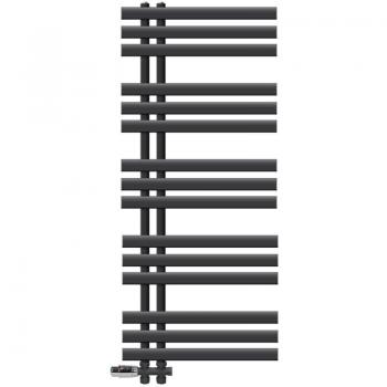 Radiador Toallero de Baño LuxeBath Iron EM 500x1200 mm Antracita con Termostato y Kit de Montaje Incluido