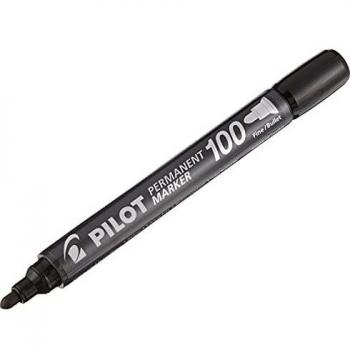 Pilot SCA-100-B - Pack de 12 marcadores permanentes de punta cónica, color negro