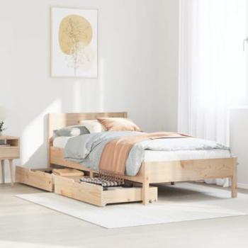 Estructura de Cama sin Colchón 90x200 cm Madera Maciza de Pino