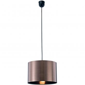 Lámpara colgante Dako Black 1 bombilla E27 pantalla cilíndrica bronce metálico 29cm x 20cm