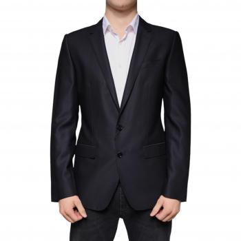 Black Wool Single-Breasted Dress Coat Blazer - IT48 | M, Dark Blue Single-Breasted Wool Blazer - Size M