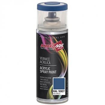 Spray Acrílico Azul Brillante RAL 5007 - 400ml, Pintura Profesional para Interiores y Exteriores