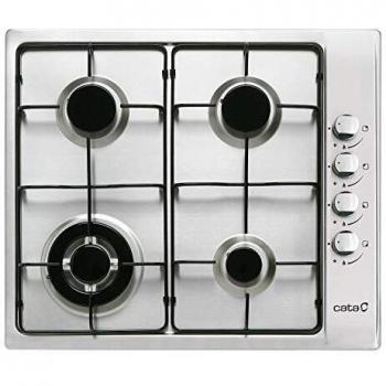 CATA Placa de Gas GI6031X Inoxidable 4 Fuegos, Encendido Eléctrico, Natural/Butano, Dimensiones 59x50cm