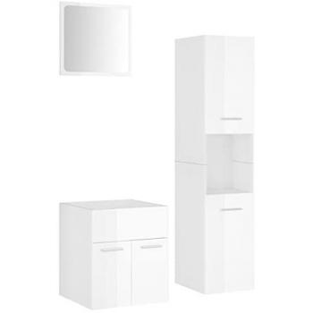 Conjunto de muebles de baño madera contrachapada blanco brillo