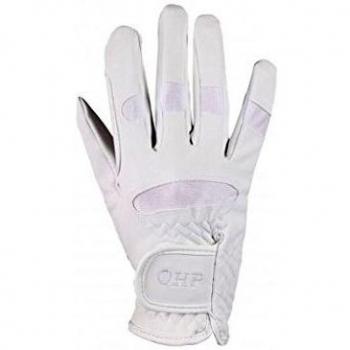QHP Guantes de equitación para niños, multitranspirables, elásticos, con velcro, color blanco, Junior 3