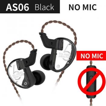 Auriculares KZ AS06 con 3 controladores de armadura balanceada, sonido HiFi, graves profundos, cancelación de ruido y cable de 2 pines