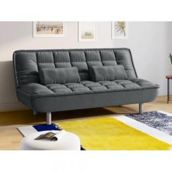 Sofá cama clic-clac MISHAN - Gris - 3 plazas - Tela