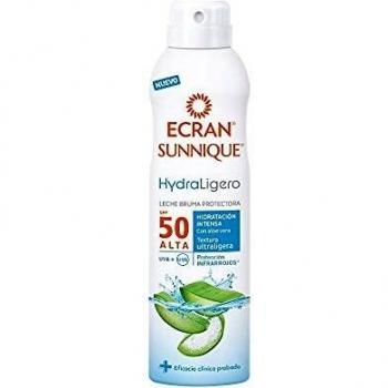 Ecran Sunnique Hydraligero - Leche Bruma Protectora SPF 50 con Aloe Vera, Hidratación Intensa - 250 ml