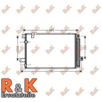 Condensador de aire acondicionado PRASCO TOA5409D con deshidratador y radiador de aluminio