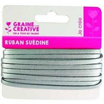 Lanière de cuero sintético 4,5 m - Plana - Plateada - Suave