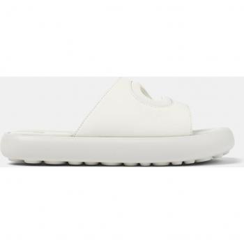 CAMPER Twins Sandals for Men in White Smooth Leather/Cotton Fabric, Size 40 & Size 7