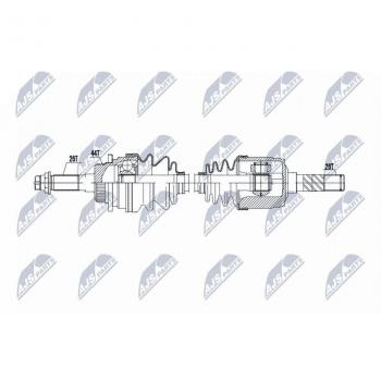 Árbol de transmisión NTY NPW-MZ-070 para MAZDA B2500 2.5D 4WD y FORD RANGER 2.5TD 4WD (1999-2006)