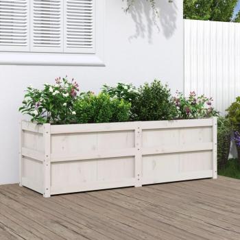 vidaXL Garden Planter White 150x50x50 cm Solid Wood Pine