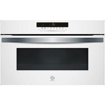 Balay 3CB5878B6 Horno Compacto Multifunción Pirolítico, 47 L, 2990 W, Clase A, Puerta Abatible, Control Comfort, Cristal Blanco