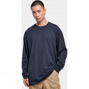 Heavy Oversized Garment Dye Long Sleeve Shirt in Dark Blue