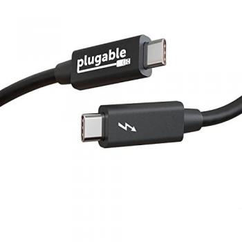 Plugable Technologies Windows Transfer Cable 6.6ft (2m) Thunderbolt 10Gbps Bundled with Bravura Software for Windows PC to PC Migration - Unlimited Uses. Works between Thunderbolt USB4 PCs