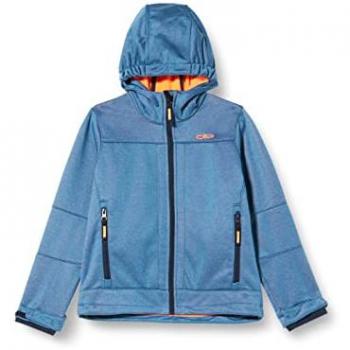 CMP Chaqueta Softshell para Niño con Capucha Fija, Azul (152)