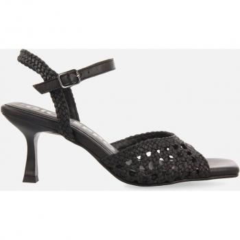 Sandalias de Tacón Fino con Piel Trenzada para Mujer