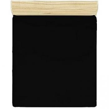 Sábana Bajera Ajustable de Algodón Antibacteriana 180x200 Negro - Suavidad Garantizada